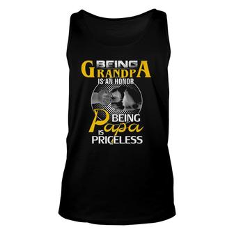 Being Grandpa Is An Honor Being Papa Is Priceless Gift Dad Unisex Tank Top - Seseable