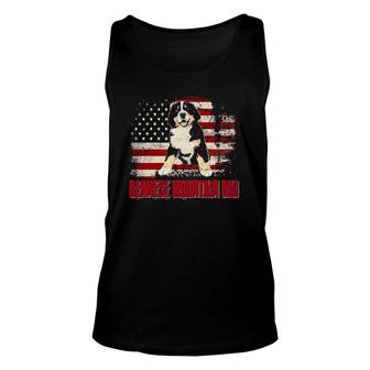 Bernese Mountain Dad American Flag 4Th Of July Dog Lovers Unisex Tank Top - Seseable