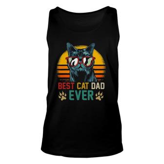 Best Cat Dad Ever Vintage Cat Daddy Fathers Day Unisex Tank Top - Seseable