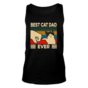 Best Cat Dad Ever Vintage Men Bump Fit Fathers Day Gift Unisex Tank Top - Seseable