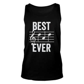 Best Dad Ever Music Note Bold Condensed Dark Unisex Tank Top - Seseable