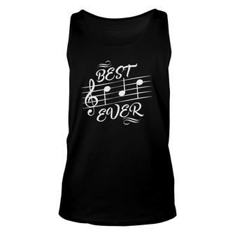 Best Dad Ever Music Notes Musician Fathers Day Unisex Tank Top - Seseable