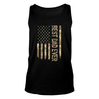 Best Dad Ever Us American Flag Camo Fathers Day Unisex Tank Top - Seseable
