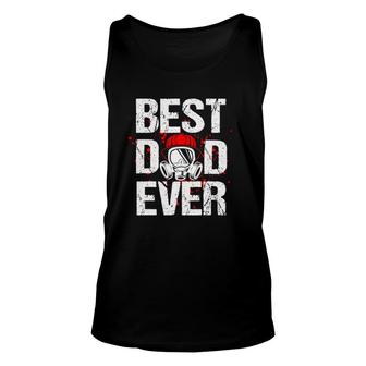 Best Dad Ever Vintage Firefighter Thin Red Line Fireman Gift Unisex Tank Top - Seseable