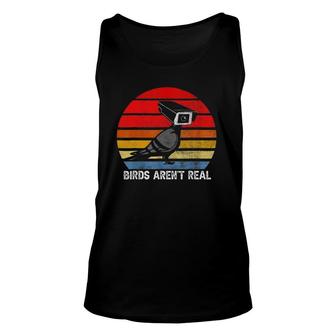 Birds Are Not Real Retro Funny Bird Watching Spies Unisex Tank Top | Mazezy