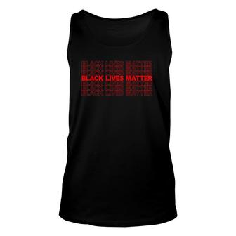 Black Lives Matter Repeating Red Text Unisex Tank Top - Seseable