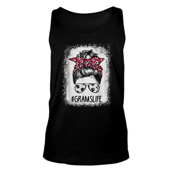 Bleached Grams Life Soccer Aunt Messy Bun Hair Mothers Day Unisex Tank Top - Seseable