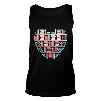 Book Reading Club Librarian Library Love Heart Unisex Tank Top - Monsterry DE