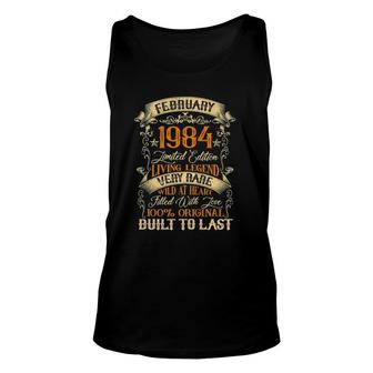 Born In February 1984 Vintage 38 Years Old 38Th Birthday Unisex Tank Top - Seseable