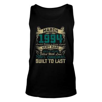 Born In March 1994 Vintage 27Th Birthday Gifts 27 Years Old Unisex Tank Top - Seseable