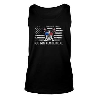 Boston Terrier Dad American Flag 4Th Of July Patriotic Gift Unisex Tank Top - Seseable