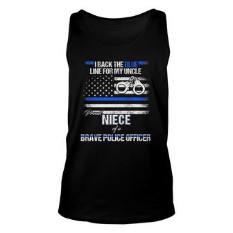 Brave Police Officer Proud Niece Thin Blue Line Tee Unisex Tank Top - Seseable
