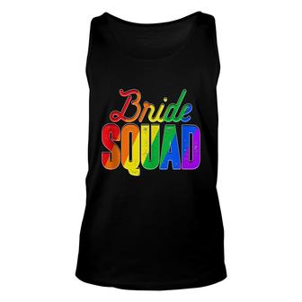 Bride Squad Lgbt Pride Rainbow Flag Bachelorette Unisex Tank Top - Thegiftio