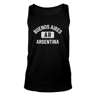 Buenos Aires Argentina Gym Style Distressed White Print Unisex Tank Top - Seseable