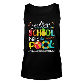 Bye School Hello Pool Middle School Teacher Summer Pineapple Unisex Tank Top - Thegiftio UK