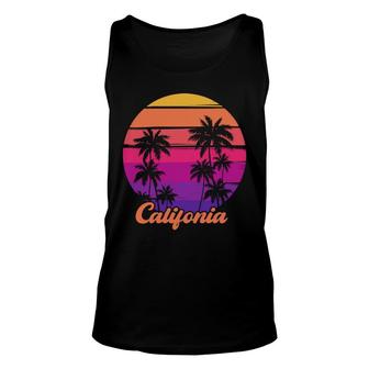 Califonia Orange Graphic Beach Retro Sunset Unisex Tank Top | Seseable CA