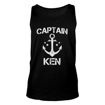 Captain Ken Funny Birthday Personalized Name Boat Gift Unisex Tank Top | Mazezy