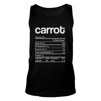 Carrot Nutrition Facts Funny Thanksgiving Christmas Food Unisex Tank Top - Seseable