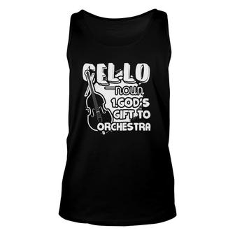 Cello Definition Classic Gods Gift To Orchestra Unisex Tank Top | Mazezy