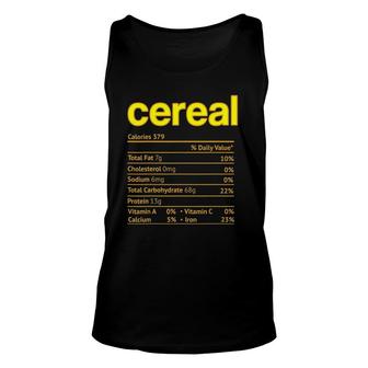 Cereal Nutrition Facts Thanksgiving Christmas Unisex Tank Top