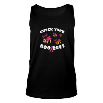 Check Your Boo Bees Funny Breast Cancer Gift Unisex Tank Top - Monsterry