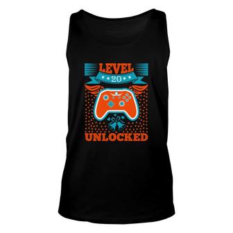 Cheers To Level 20 Unlocked Video Game So 20Th Birthday Since 2002 Unisex Tank Top - Seseable