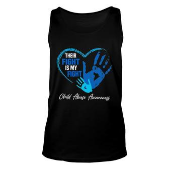 Child Abuse Awareness Matching Group Family Blue Heart Unisex Tank Top - Seseable