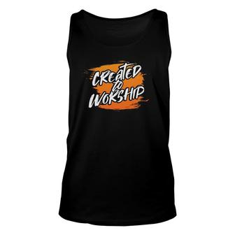 Christian Bible Verse Created To Worship Religious Unisex Tank Top - Seseable