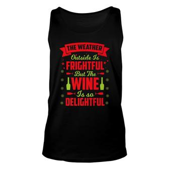 Christmas Wine Is Delightful Tees Alcohol Holiday Gift Unisex Tank Top - Monsterry