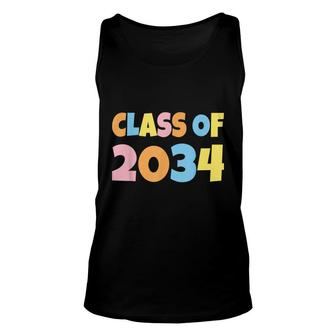 Class Of 2034 Grow With Me Colorful Kindergarten Graduation Unisex Tank Top - Seseable