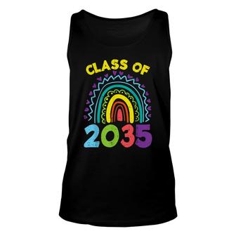 Class Of 2035 Rainbow First Last Day Graduation Grow With Me Unisex Tank Top - Thegiftio UK