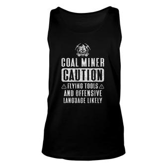 Coal Miner Flying Tools Funny Mining Mine Worker Unisex Tank Top | Seseable UK