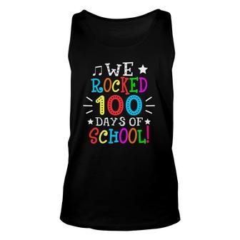 Colorful We Rocked 100 Days Of School Teacher Student Gift Unisex Tank Top - Seseable
