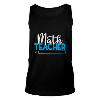 Cool Blue White Pencil Design Math Teacher Gifts Unisex Tank Top - Seseable