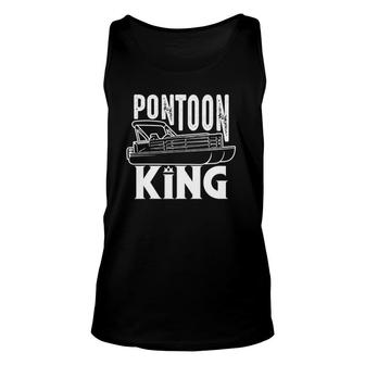 Cool Pontoon King Funny Boat Captain Fathers Day Gift Unisex Tank Top - Seseable