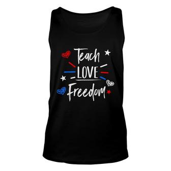Cool Teacher Red White And Blue Patriotic Funny 4Th Of July Unisex Tank Top - Seseable