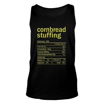 Cornbread Stuffing Nutrition Facts Thanksgiving Christmas Unisex Tank Top - Seseable