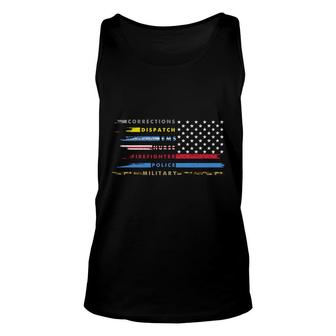 Corrections Dispatch Firefighter Nurses Day Unisex Tank Top - Seseable