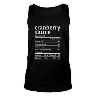 Cranberry Sauce Nutrition Facts Funny Thanksgiving Christmas Unisex Tank Top - Seseable