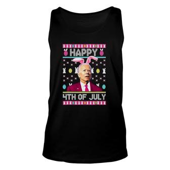 Cute Joe Biden Happy 4Th Of July Confused Easter Biden Bunny Unisex Tank Top - Seseable