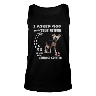 Womens Cute Puff Dog Crestie Mom Dad Hairless Chinese Crested V-Neck Tank Top | Mazezy