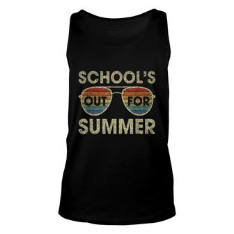 Cute Retro Last Day Of School Schools Out For Summer Teacher Unisex Tank Top - Seseable