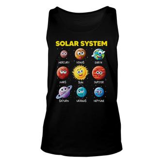 Cute Solar System Funny Planet Faces Space Science Boy Girl Unisex Tank Top - Seseable