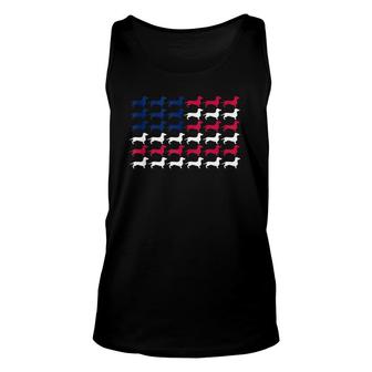 Dachshund American Flag Usa Patriotic Dog Lover 4Th Of July Unisex Tank Top - Seseable