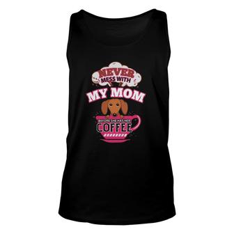 Dachshund And Coffee Classic Dog Lover Gift Unisex Tank Top | Mazezy