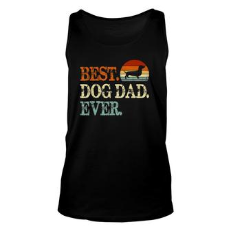 Dachshund Best Dog Dad Ever Retro Vintage Unisex Tank Top - Seseable