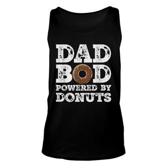 Dad Bod Powered By Donuts Father Figure Graphic Unisex Tank Top - Seseable