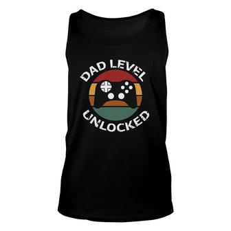 Dad Level Unlocked With Games Controler Fathers Day For Dad Unisex Tank Top - Seseable