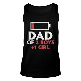 Dad Of 2 Boys & 1 Girl Father Of Two Sons One Daughter Men Unisex Tank Top - Thegiftio UK