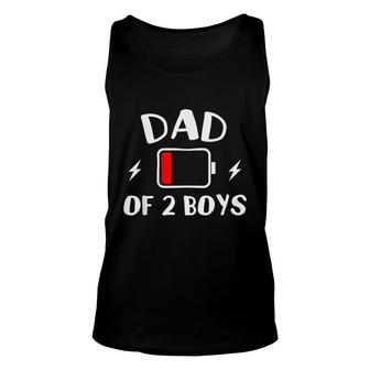 Dad Of 2 Boys Fun Low Energy Tired Daddy Great Fathers Day Unisex Tank Top - Thegiftio UK
